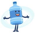 Cartoon Water Bottle Character greeting or explaining something. Bottled water delivery