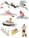 Cartoon water sport icon