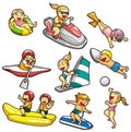 Cartoon water sport icon Royalty Free Stock Photo