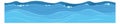 Cartoon water surface. Horizontal blue sea waves