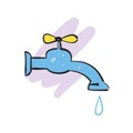 Cartoon water tap isolated vector icon Royalty Free Stock Photo