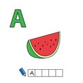 Cartoon Watermelon Illustration with Russian Alphabet