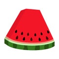 Cartoon watermelon slice Healthy vegetarian summer food Royalty Free Stock Photo