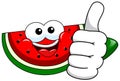 Cartoon watermelon thumb up isolated