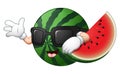 Cartoon watermelon waving hand