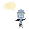 cartoon waving robot with speech bubble