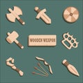 Cartoon weapon set.