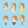 Cartoon wear different glasses