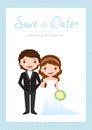 Cartoon wedding invitation card