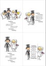 Cartoon wedding picture,vector Royalty Free Stock Photo