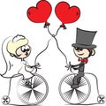 Cartoon wedding picture,vector Royalty Free Stock Photo
