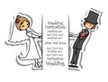 Cartoon wedding picture.vector Royalty Free Stock Photo