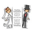 Cartoon wedding picture.vector Royalty Free Stock Photo