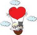Cartoon wedding picture,vector Royalty Free Stock Photo