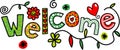 Cartoon Welcome Text Royalty Free Stock Photo
