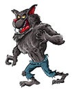 Cartoon werewolf with claws and teeth Royalty Free Stock Photo