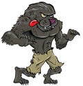 Cartoon werewolf with tongue Royalty Free Stock Photo