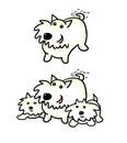 Cartoon Westie and pups