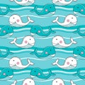 Cartoon whale pattern