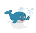 Cartoon Whale waving Royalty Free Stock Photo