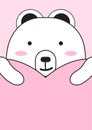 cartoon white bear character cute Royalty Free Stock Photo