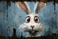 Cartoon white bunny rabbit. Beautiful illustration picture. Generative AI