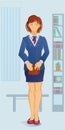 Cartoon white-collar woman