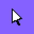 Cartoon White Pixel Computer Cursor Pointer UI Element. Vector Royalty Free Stock Photo