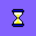 Cartoon White Pixel Computer Hourglass Cursor Pointer UI Element. Vector Royalty Free Stock Photo