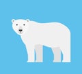Cartoon white polar bear isolated on blue background Royalty Free Stock Photo