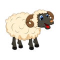 Cartoon white ram design isolated on white background Royalty Free Stock Photo