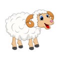 Cartoon white ram design isolated on white background Royalty Free Stock Photo