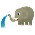 Cartoon wild animal happy young elephant on white background - illustration for the children Royalty Free Stock Photo