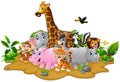 Cartoon wild animals background Royalty Free Stock Photo
