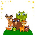 Cartoon wild animals background