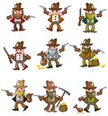 Cartoon wild west cowboy icon