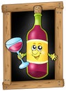 Cartoon wine on blackboard