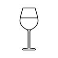 Cartoon Wine Glass Icon Isolated On White Background