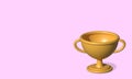 Cartoon winners trophy. Champion cup 3d. Minimal trophy cup icon. Cute smooth champion 1st winner