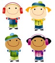 Cartoon Winter Kids Royalty Free Stock Photo