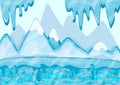 Cartoon winter landscape with iceberg and ice Royalty Free Stock Photo