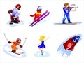 Cartoon winter sports Royalty Free Stock Photo