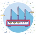 Cartoon wireless internet router vector illustration for network connectivity Royalty Free Stock Photo