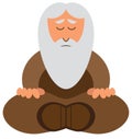 Cartoon Wise Man Meditating
