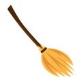 Cartoon witch broom isolated on white background Royalty Free Stock Photo
