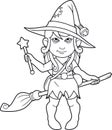 Cartoon witch coloring book