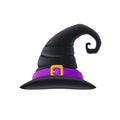 Cartoon witch hat for halloween, autumn holiday.