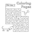 Cartoon Wolf Coloring Book Maze Game for Kids