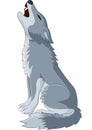 Cartoon Wolf howling