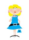 Cartoon of a woman with blonde hair thinking